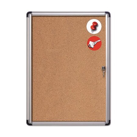 Bi-Silque MasterVisi, Slim-Line Enclosed Cork Bulletin Board, 28 X 38, Aluminum Case VT630101690